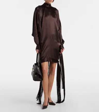 Ferragamo Fringed satin minidress | Thumbnail 3 Ferragamo Fringed satin minidress | Thumbnail 3
