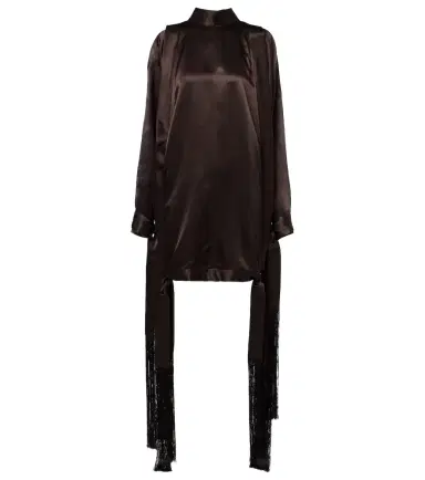 Ferragamo Fringed satin minidress | Thumbnail 1 Ferragamo Fringed satin minidress | Thumbnail 1