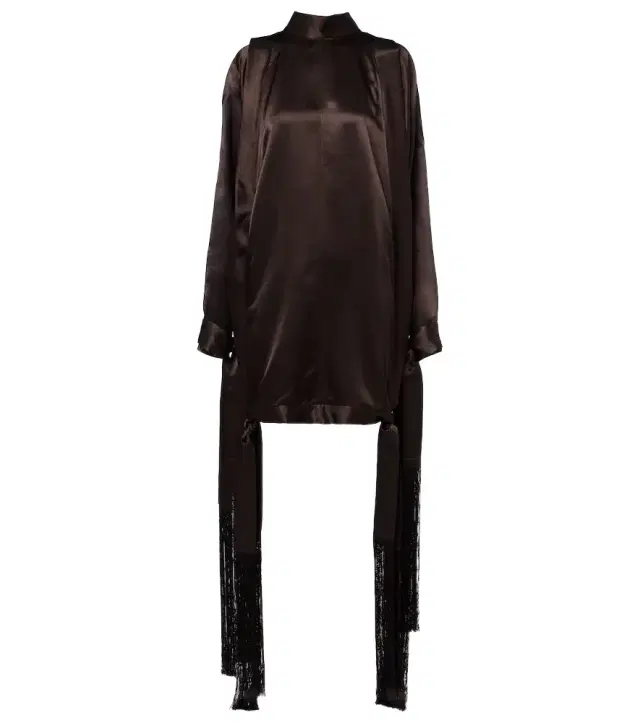 Fringed satin minidress