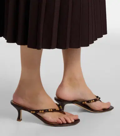 Staud Freja beaded leather thong sandals | Thumbnail 6