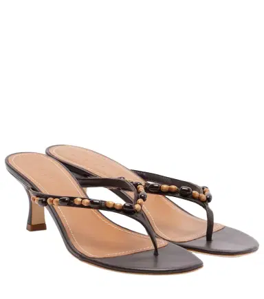 Staud Freja beaded leather thong sandals | Thumbnail 1