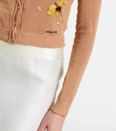 SHUSHU/TONG Beaded floral cotton-blend cardigan | Thumbnail 6