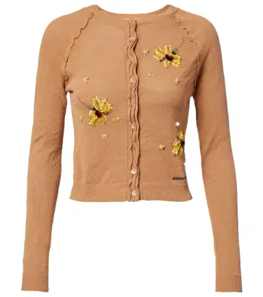 SHUSHU/TONG Beaded floral cotton-blend cardigan | Thumbnail 1