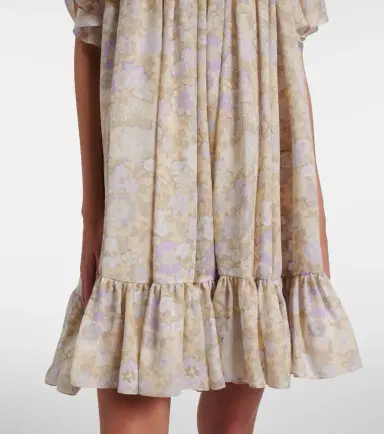 Chloé Chloé Floral ruffled silk charmeuse minidress | Thumbnail 4