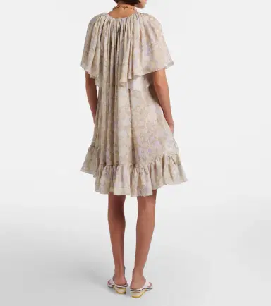 Chloé Chloé Floral ruffled silk charmeuse minidress | Thumbnail 6