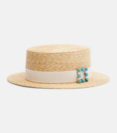 Roger Vivier Très Vivier straw boater hat | Thumbnail 3