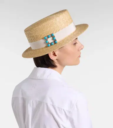 Roger Vivier Très Vivier straw boater hat | Thumbnail 4