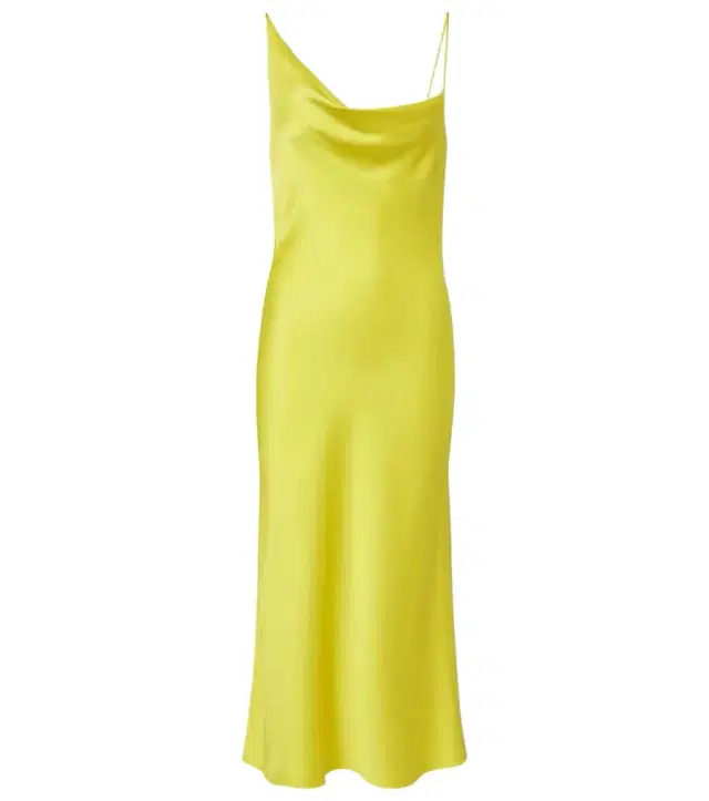 Draped satin slip dress