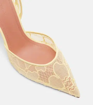 Amina Muaddi Holli leather-trimmed lace slingback pumps | Thumbnail 2 Amina Muaddi Holli leather-trimmed lace slingback pumps | Thumbnail 2