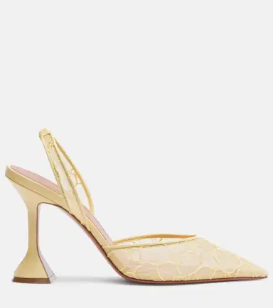 Amina Muaddi Holli leather-trimmed lace slingback pumps | Thumbnail 4 Amina Muaddi Holli leather-trimmed lace slingback pumps | Thumbnail 4