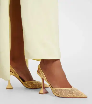 Amina Muaddi Holli leather-trimmed lace slingback pumps | Thumbnail 6 Amina Muaddi Holli leather-trimmed lace slingback pumps | Thumbnail 6