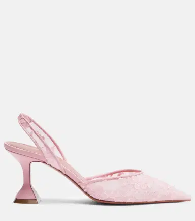 Amina Muaddi Holli leather-trimmed lace slingback pumps | Thumbnail 2 Amina Muaddi Holli leather-trimmed lace slingback pumps | Thumbnail 2