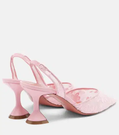 Amina Muaddi Holli leather-trimmed lace slingback pumps | Thumbnail 4 Amina Muaddi Holli leather-trimmed lace slingback pumps | Thumbnail 4