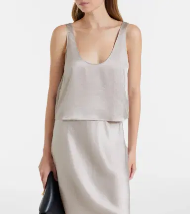 LESET Barb satin tank top | Thumbnail 4