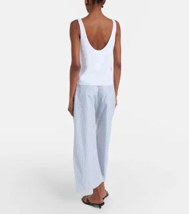 Leset Yoshi striped cotton-blend wide-leg pants | Thumbnail 4 Leset Yoshi striped cotton-blend wide-leg pants | Thumbnail 4