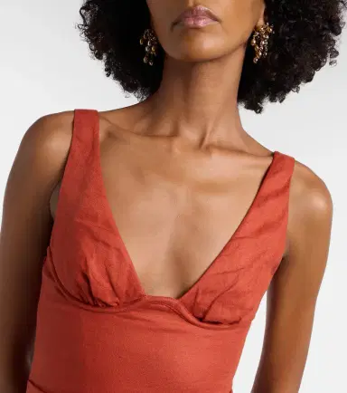 SIR. Draped linen midi dress | Thumbnail 2 SIR. Draped linen midi dress | Thumbnail 2