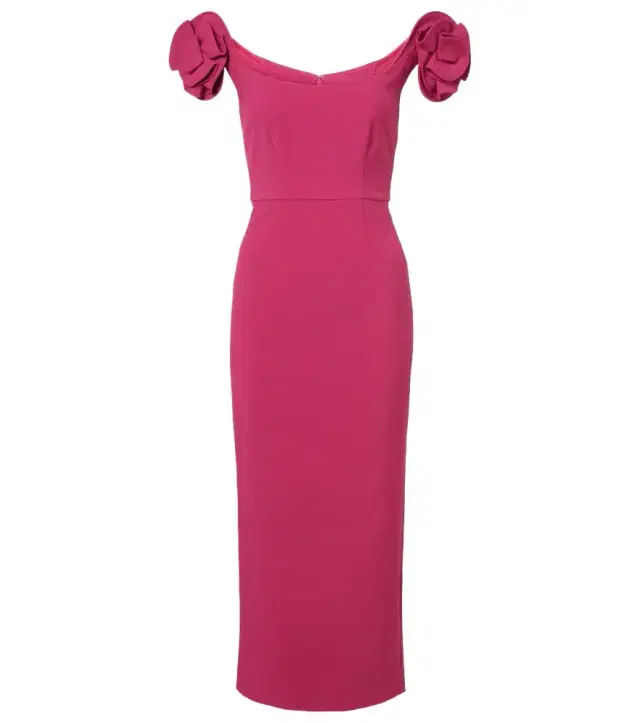 Roland Mouret Floral-appliqué bustier dress