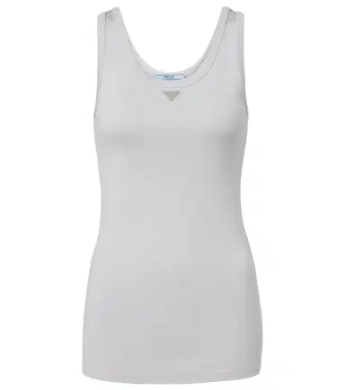 Prada Ribbed-knit cotton tank top | Thumbnail 1 Prada Ribbed-knit cotton tank top | Thumbnail 1