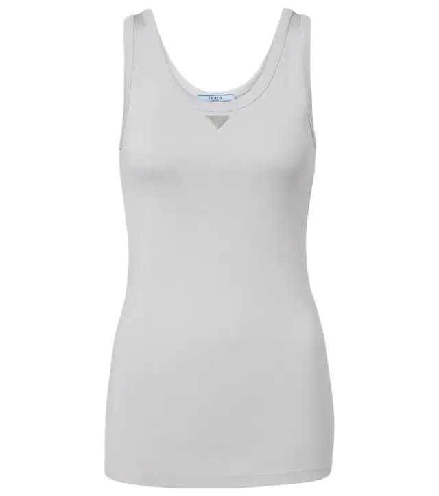 Prada Ribbed-knit cotton tank top
