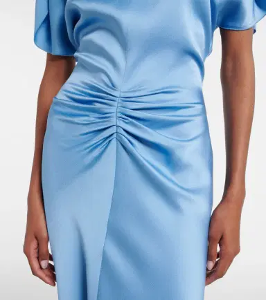 Victoria Beckham Gathered satin midi dress | Thumbnail 2