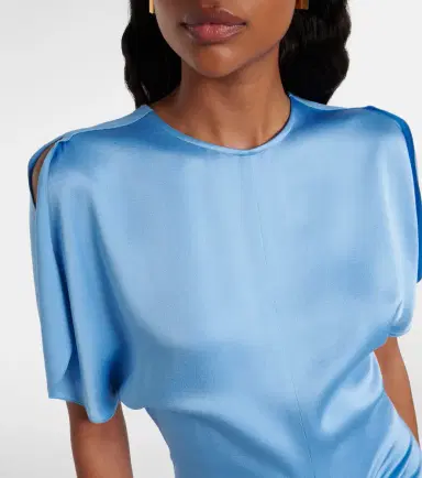 Victoria Beckham Gathered satin midi dress | Thumbnail 3