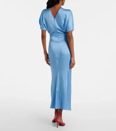 Victoria Beckham Gathered satin midi dress | Thumbnail 6