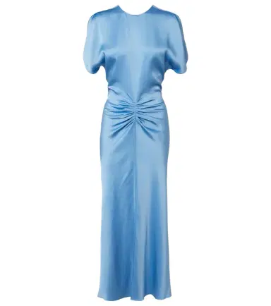 Victoria Beckham Gathered satin midi dress | Thumbnail 1