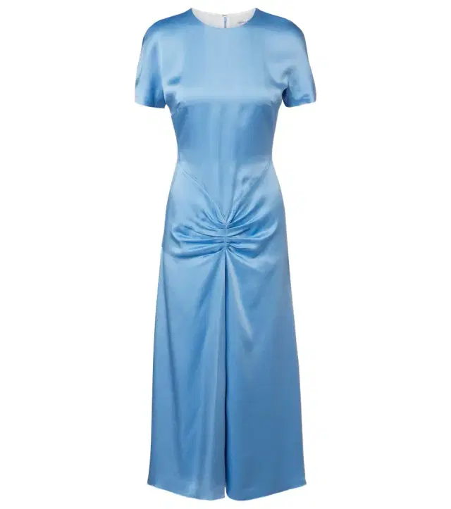 Victoria Beckham Gathered satin midi dress