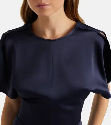 Victoria Beckham Bela gathered satin midi dress | Thumbnail 3