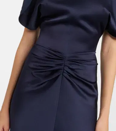 Victoria Beckham Bela gathered satin midi dress | Thumbnail 6