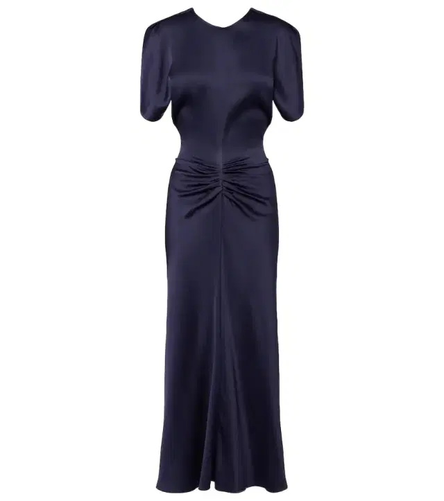 Victoria Beckham Bela gathered satin midi dress