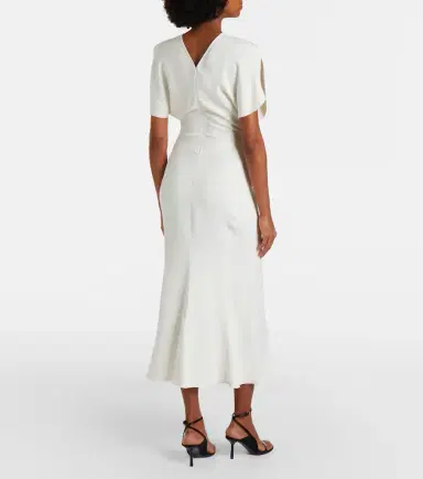 Victoria Beckham Bela gathered cady midi dress | Thumbnail 2