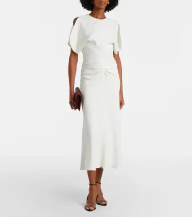 Victoria Beckham Bela gathered cady midi dress | Thumbnail 3