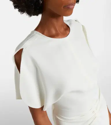 Victoria Beckham Bela gathered cady midi dress | Thumbnail 5
