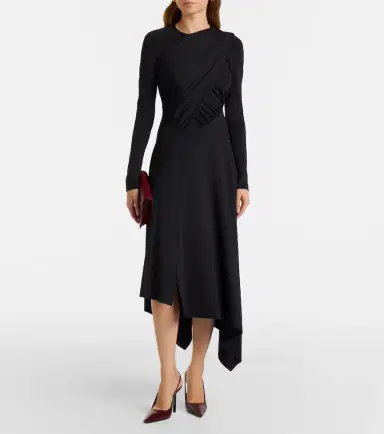 Victoria Beckham Draped jersey wrap dress | Thumbnail 2 Victoria Beckham Draped jersey wrap dress | Thumbnail 2