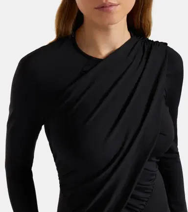 Victoria Beckham Draped jersey wrap dress | Thumbnail 3 Victoria Beckham Draped jersey wrap dress | Thumbnail 3
