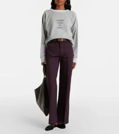 Victoria Beckham Printed cotton-blend jersey sweatshirt | Thumbnail 3