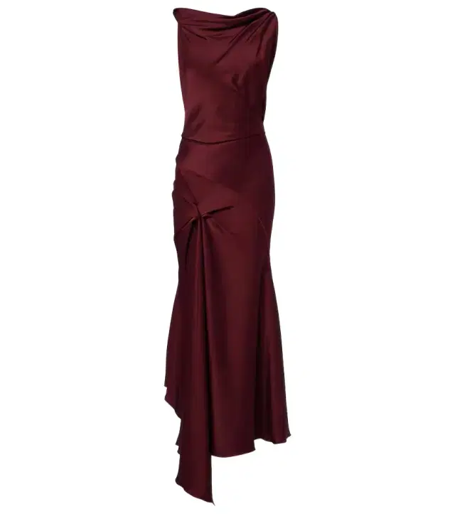 Posy draped satin midi dress