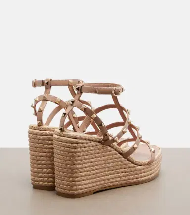 Valentino Garavani Rockstud leather wedge sandals | Thumbnail 3 Valentino Garavani Rockstud leather wedge sandals | Thumbnail 3