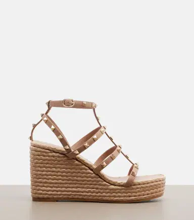 Valentino Garavani Rockstud leather wedge sandals | Thumbnail 4 Valentino Garavani Rockstud leather wedge sandals | Thumbnail 4