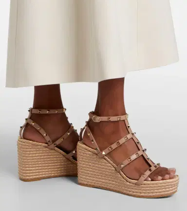 Valentino Garavani Rockstud leather wedge sandals | Thumbnail 5 Valentino Garavani Rockstud leather wedge sandals | Thumbnail 5
