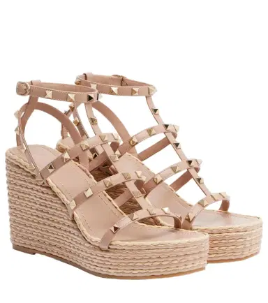 Valentino Garavani Rockstud leather wedge sandals | Thumbnail 1 Valentino Garavani Rockstud leather wedge sandals | Thumbnail 1