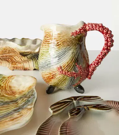 Bordallo Pinheiro Oyster earthenware pitcher | Thumbnail 2