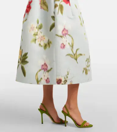 Oscar de la Renta Belted floral faille cocktail dress | Thumbnail 5 Oscar de la Renta Belted floral faille cocktail dress | Thumbnail 5