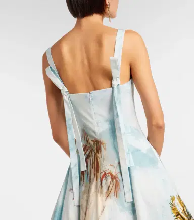 Oscar de la Renta Printed cotton-blend poplin midi dress | Thumbnail 2