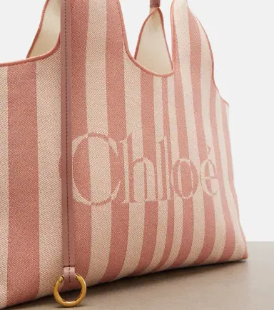 Chloé Chloé Chloé Stripy Large logo canvas tote bag | Thumbnail 4 Chloé Chloé Chloé Stripy Large logo canvas tote bag | Thumbnail 4