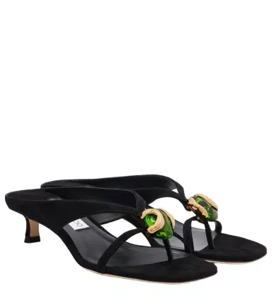 Jimmy Choo Emeri Stone suede thong sandals | Thumbnail 1