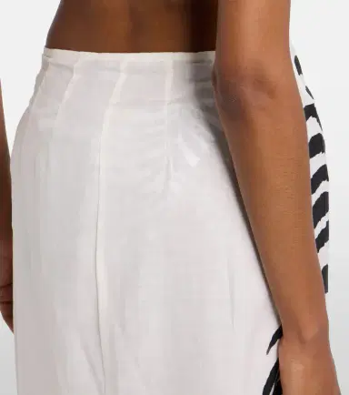 ViX Paula Hermanny Flora zebra-print linen-blend maxi skirt | Thumbnail 4