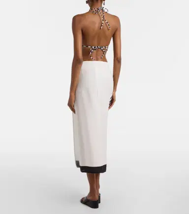 ViX Paula Hermanny Flora zebra-print linen-blend maxi skirt | Thumbnail 6