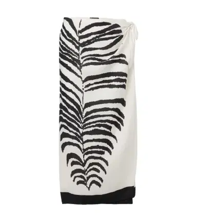 ViX Paula Hermanny Flora zebra-print linen-blend maxi skirt | Thumbnail 1
